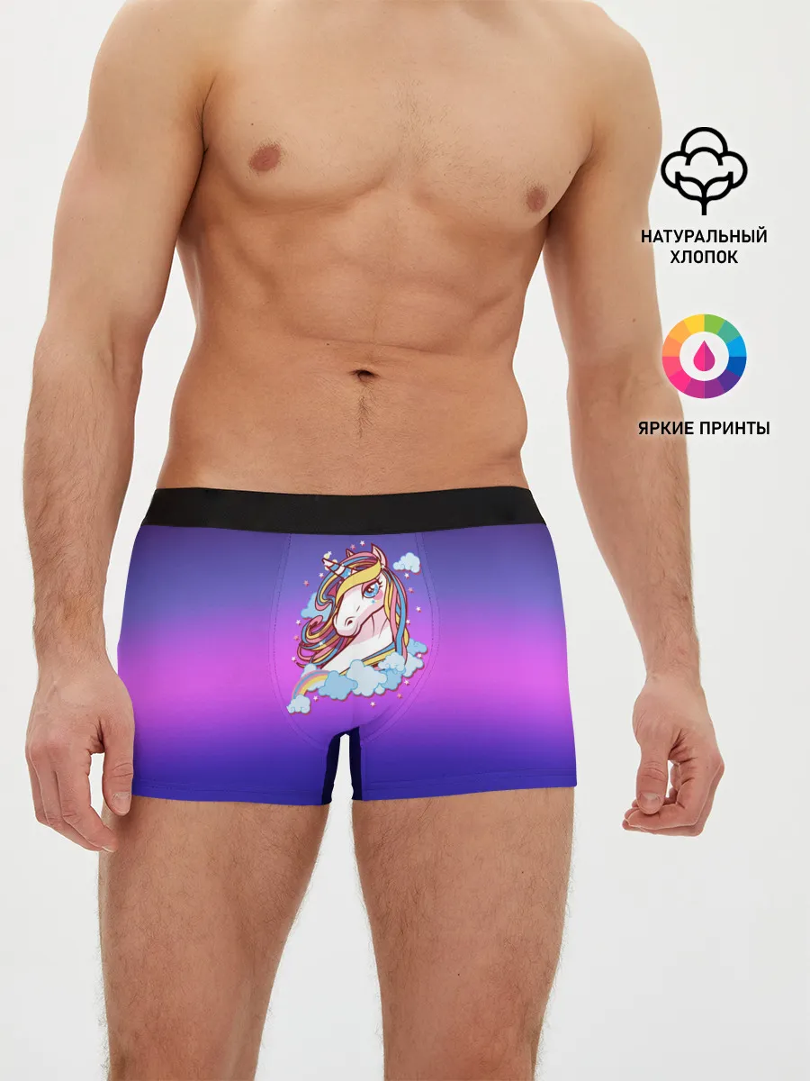 Мужские трусы боксеры / Единорог