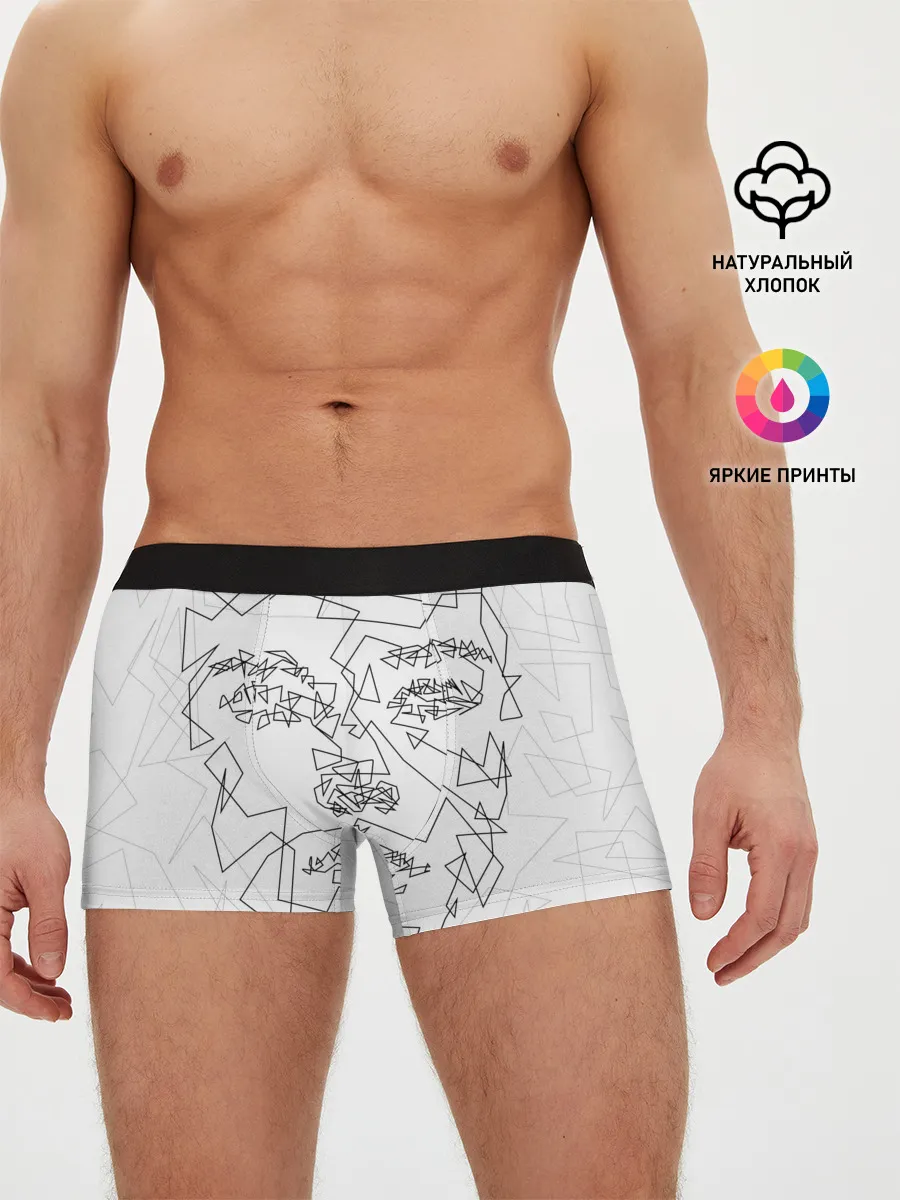 Мужские трусы боксеры / Геометрическое лицо