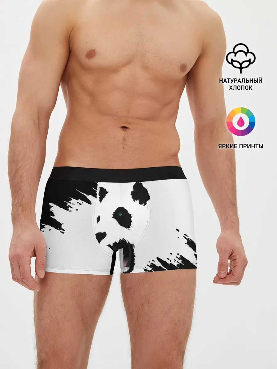 Мужские трусы боксеры / Панда | ЧБ