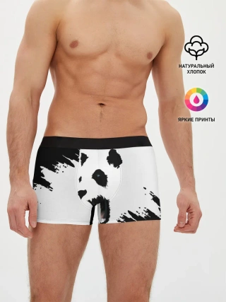 Мужские трусы боксеры / Панда | ЧБ