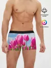 Мужские трусы боксеры / Розовые тюльпаны