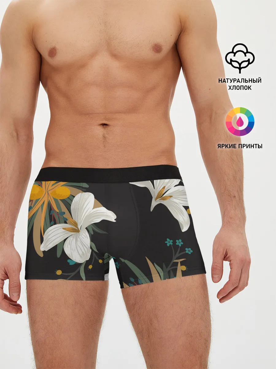 Мужские трусы боксеры / Цветочный арт