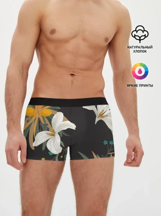 Мужские трусы боксеры / Цветочный арт