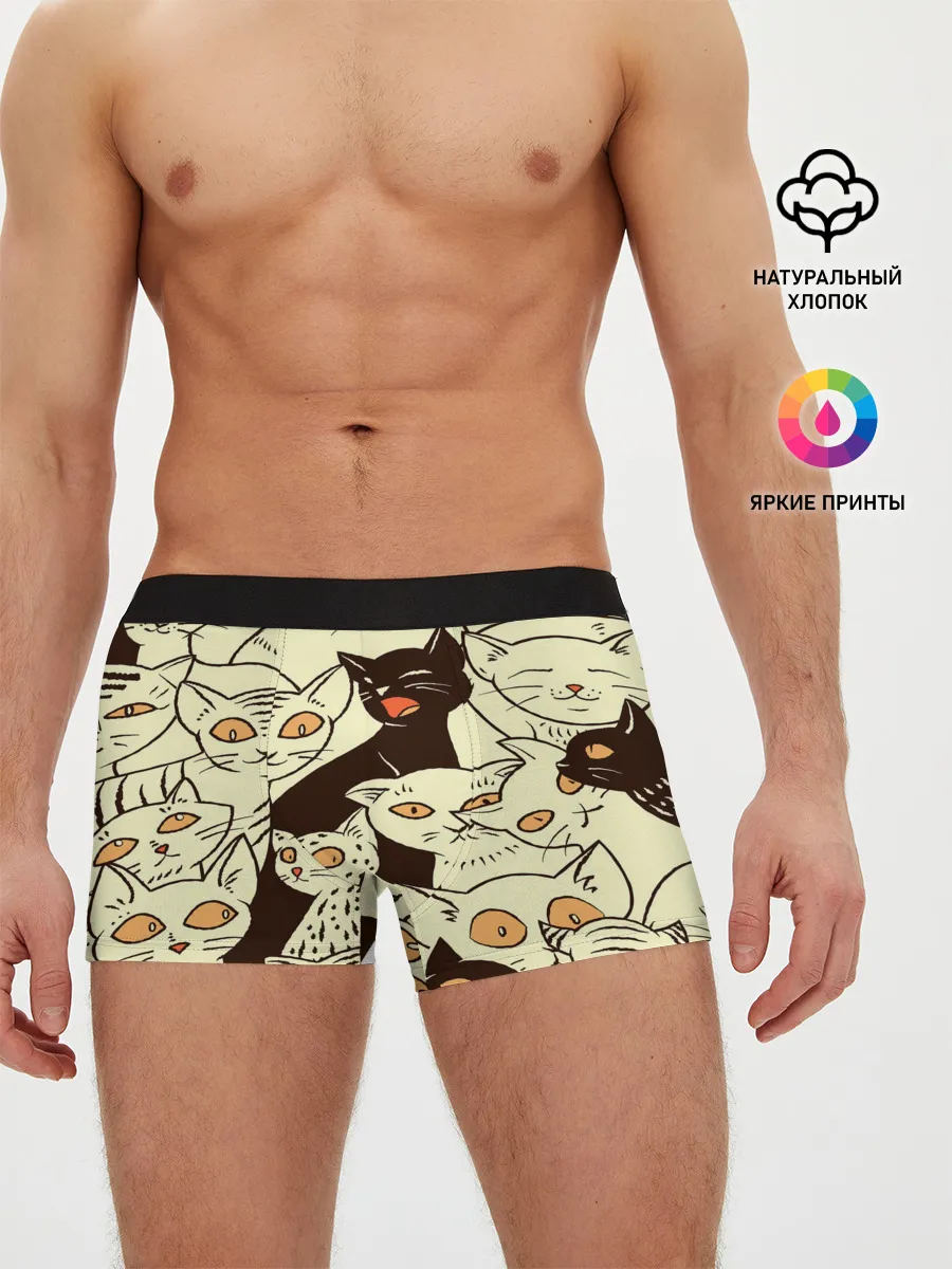 Мужские трусы боксеры / КОТЯТА ПАТТЕРН