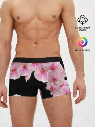 Мужские трусы боксеры / Орхидеи в ночи