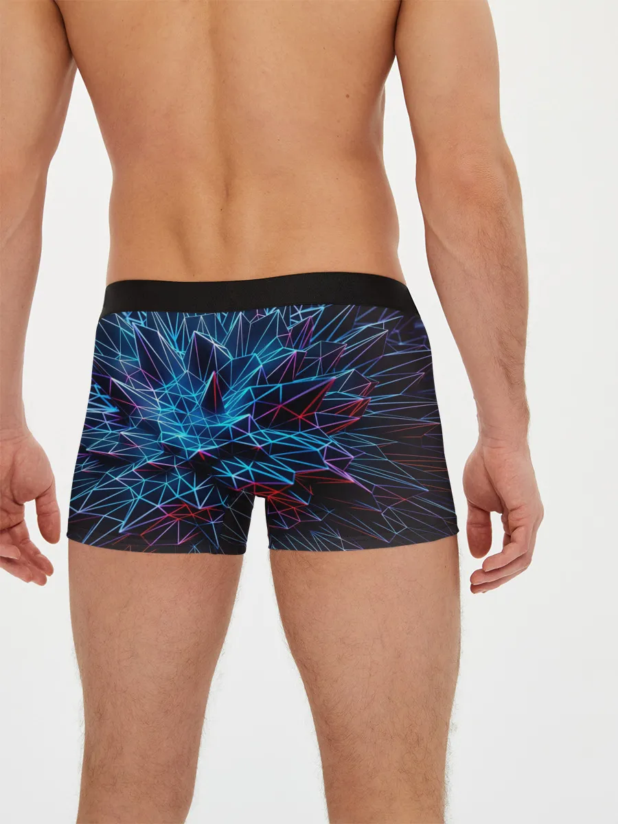 Мужские трусы боксеры / Синяя абстракция