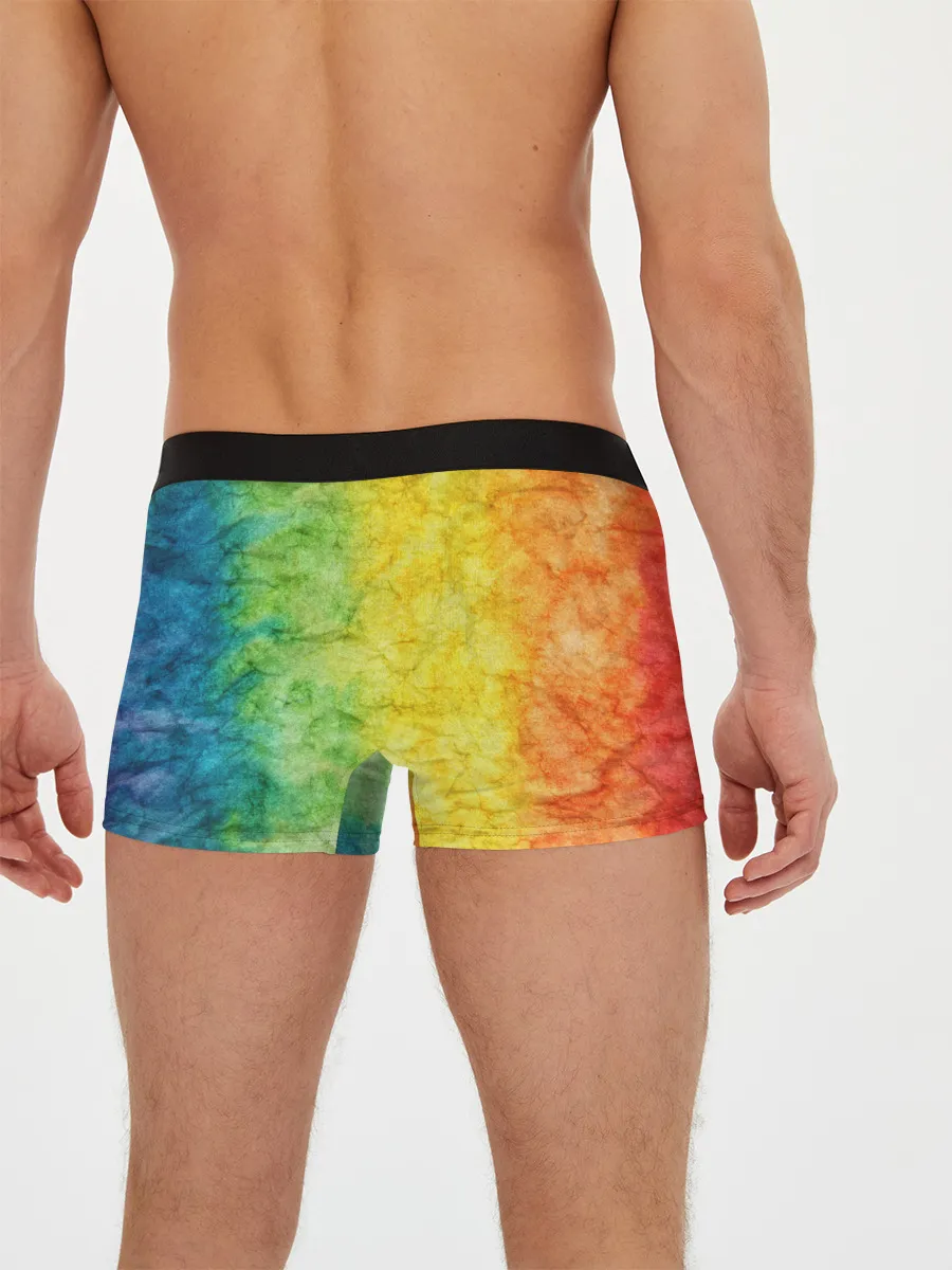 Мужские трусы боксеры / разноцветный акварель градиент