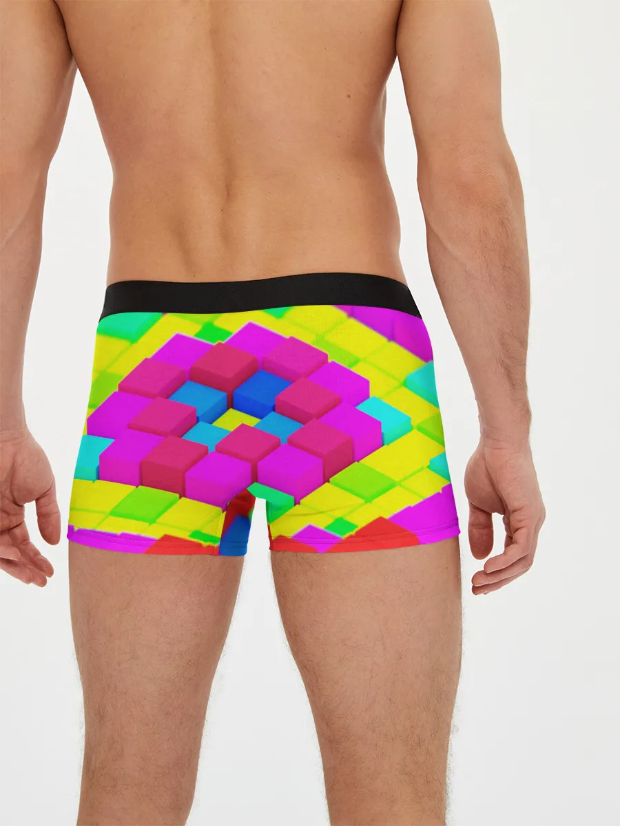 Мужские трусы боксеры / ЦВЕТНЫЕ КУБИКИ