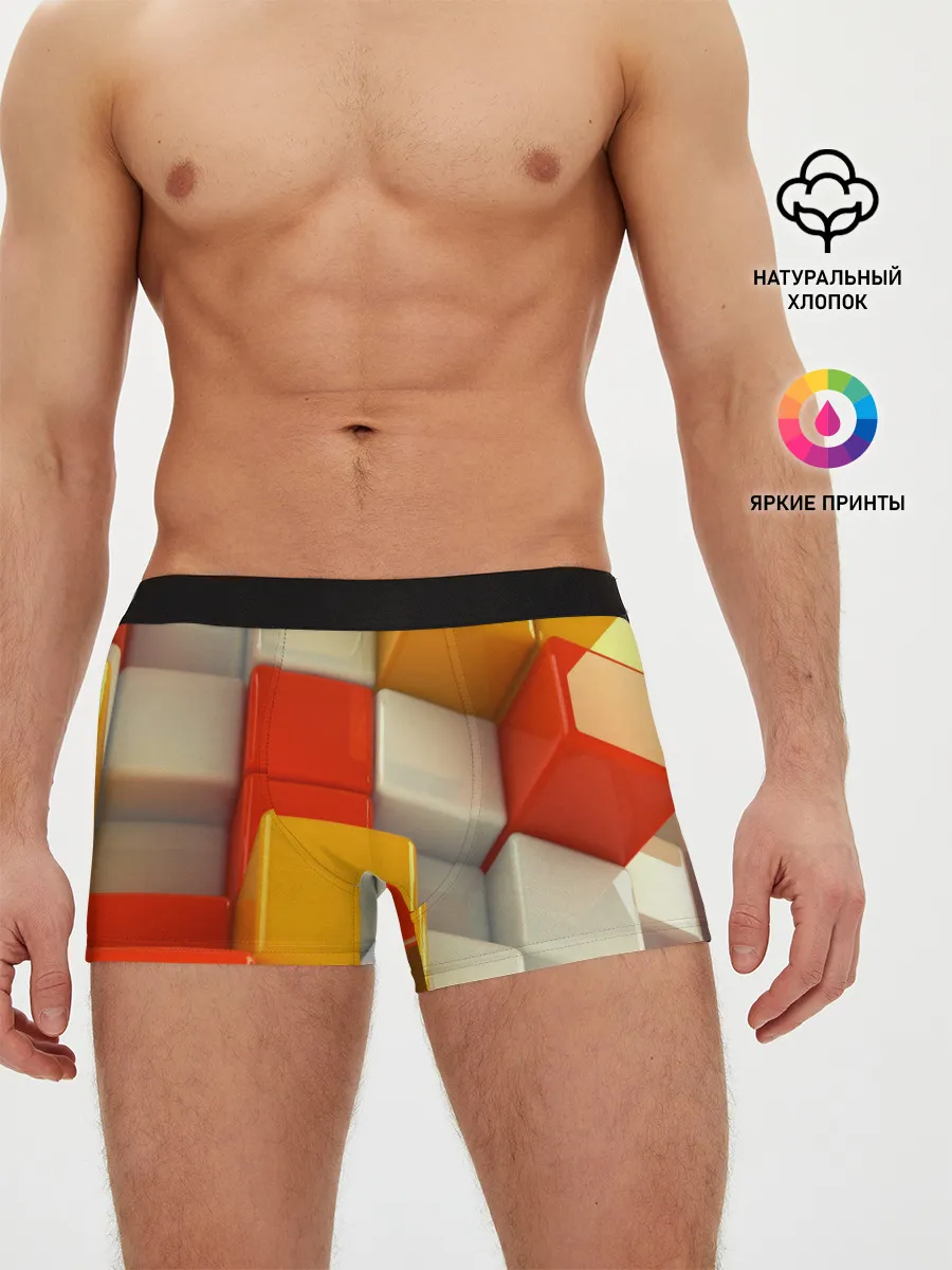 Мужские трусы боксеры / КУБЫ 3D