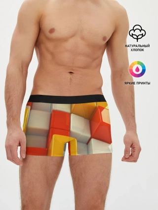 Мужские трусы боксеры / КУБЫ 3D