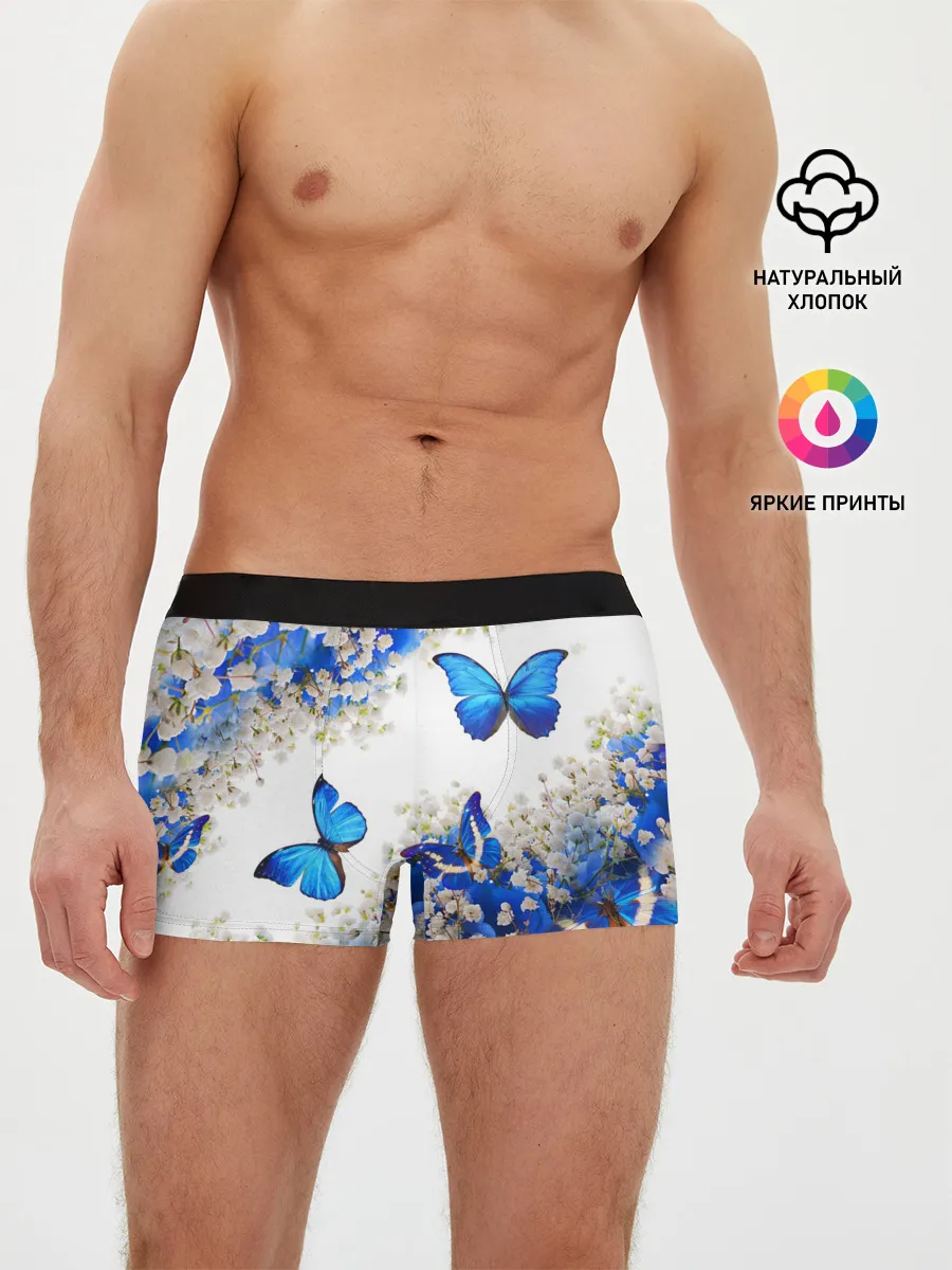 Мужские трусы боксеры / Butterfly | Blue White