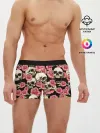 Мужские трусы боксеры / Черепа и цветы