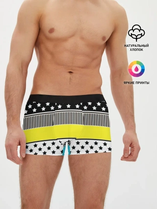 Мужские трусы боксеры / Неоновый яркий полосатый узор