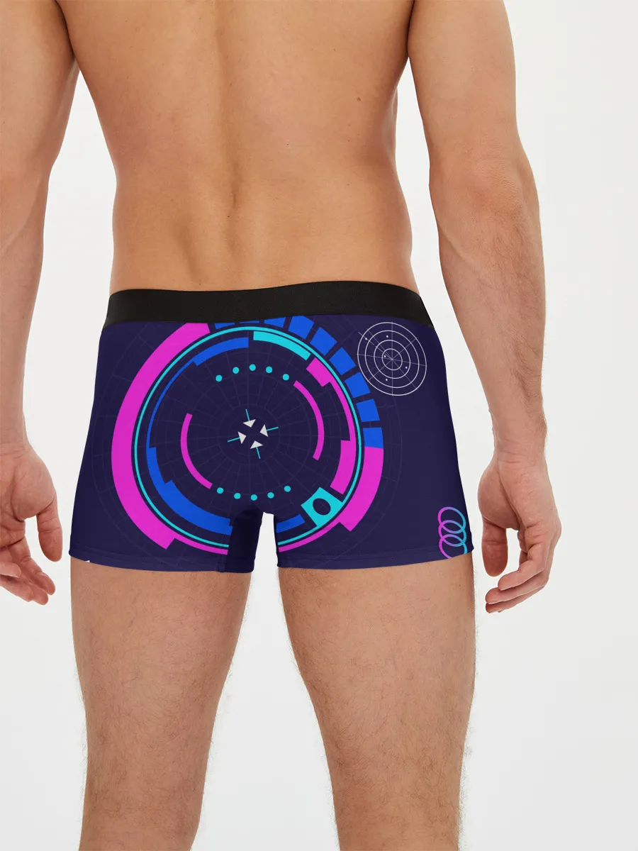 Мужские трусы боксеры / Розовый Синий Киберпанк