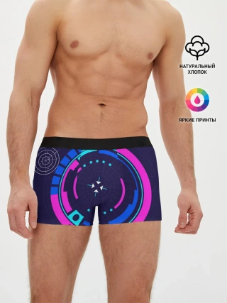Мужские трусы боксеры / Розовый Синий Киберпанк