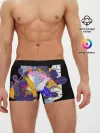 Мужские трусы боксеры / узор из листьев и цветов