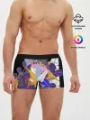 Мужские трусы боксеры / узор из листьев и цветов