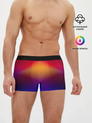 Мужские трусы боксеры / Размытый оранжево-фиолетовый