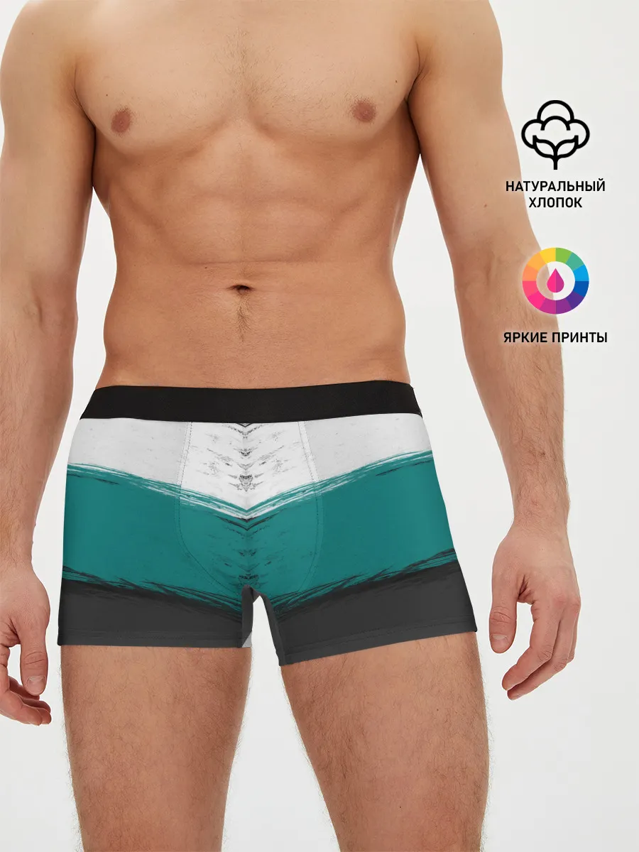 Мужские трусы боксеры / Полосатый абстрактный принт