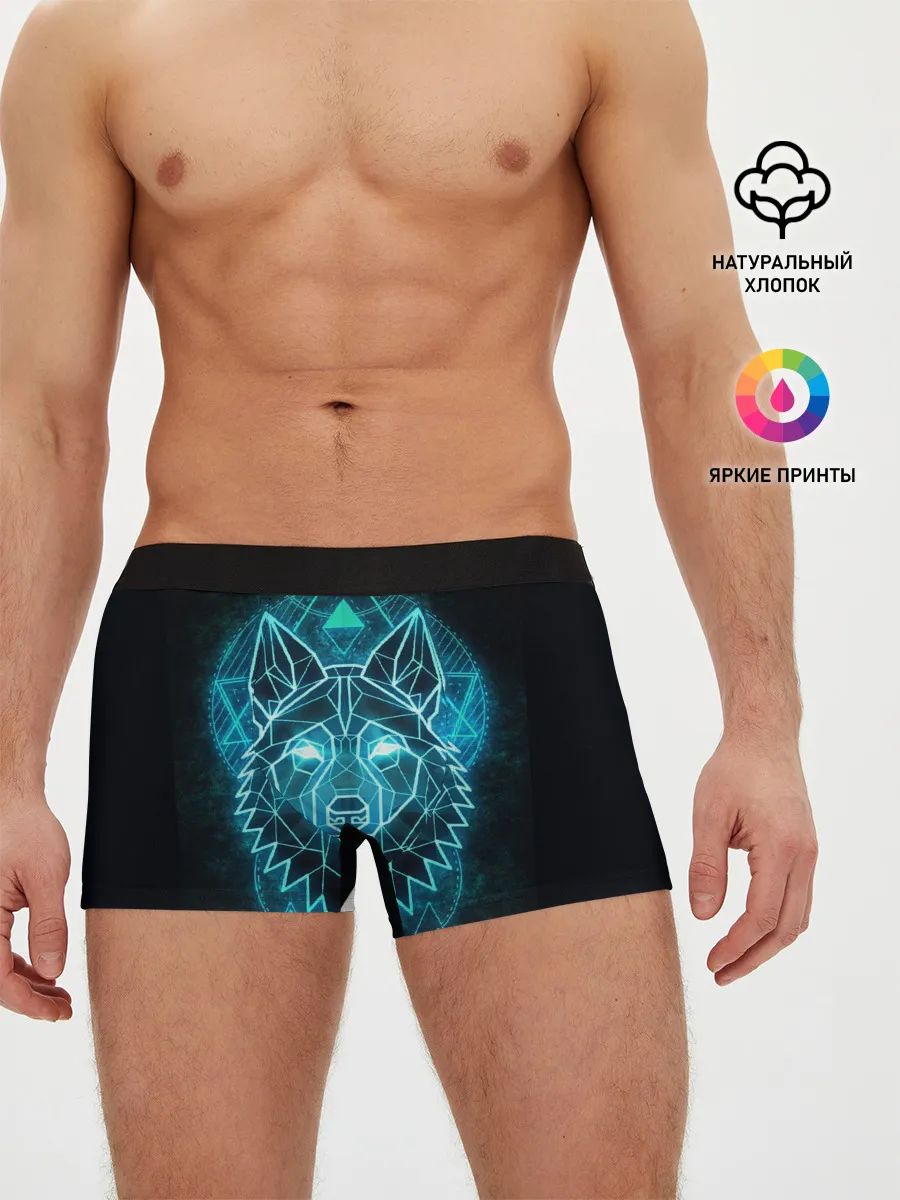 Мужские трусы боксеры / НЕОНОВЫЙ ВОЛК