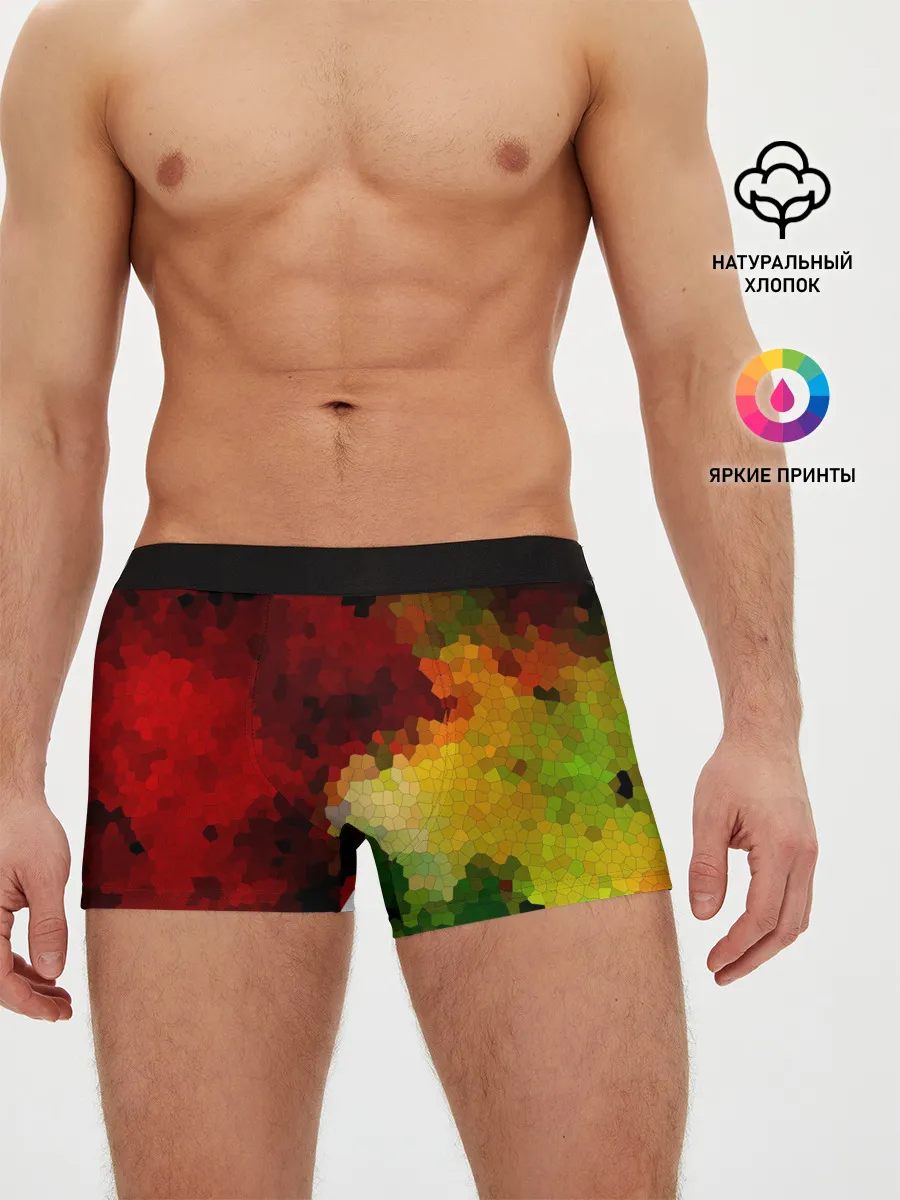 Мужские трусы боксеры / Абстрактная мазаика витраж