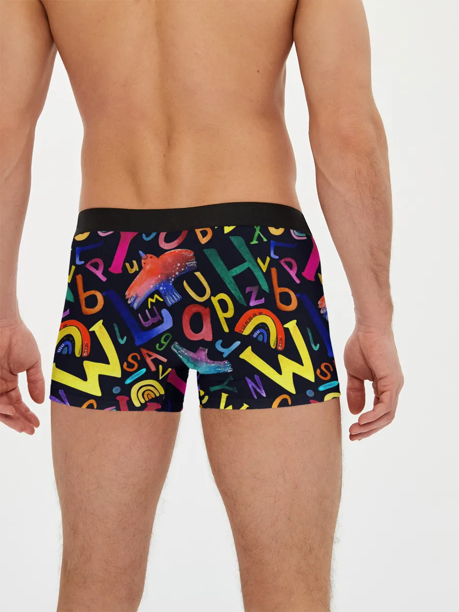 Мужские трусы боксеры / Буквы английского алфавита