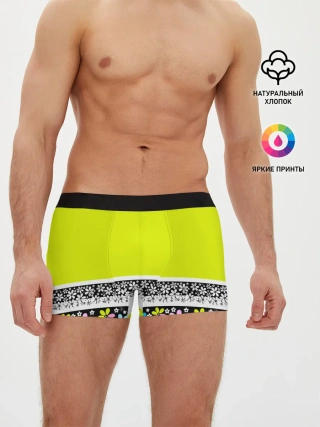 Мужские трусы боксеры / Яркий цветочный узор