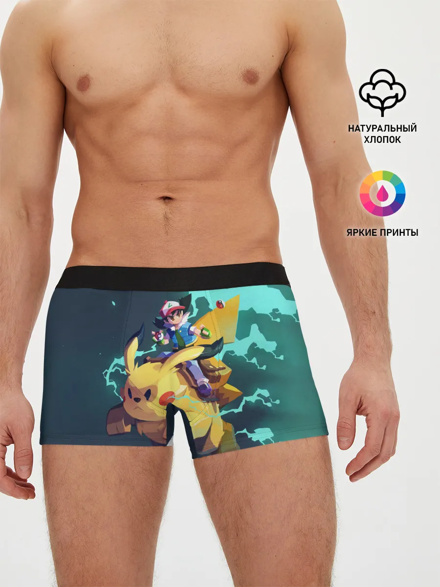 Мужские трусы боксеры / Эш с Пикачу