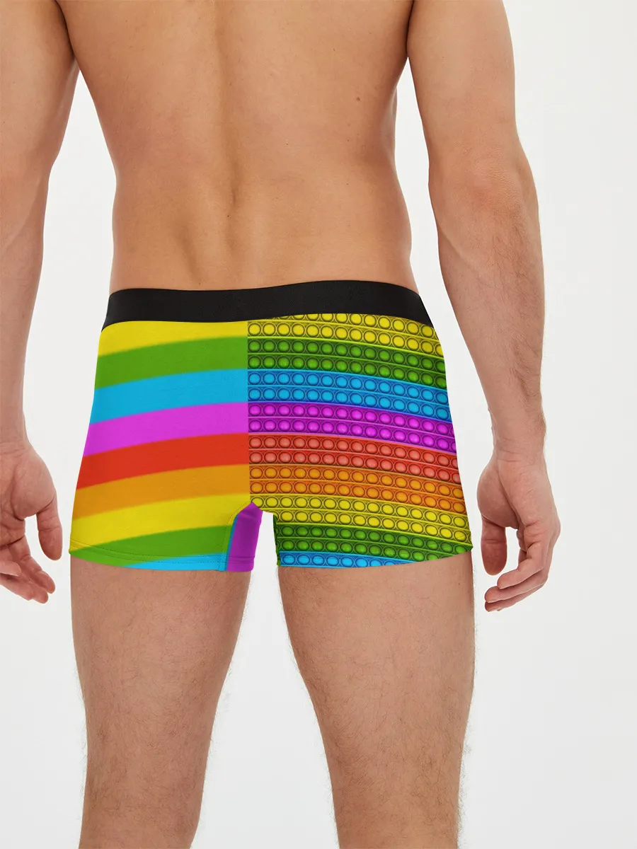 Мужские трусы боксеры / POP it вертикальная надпись