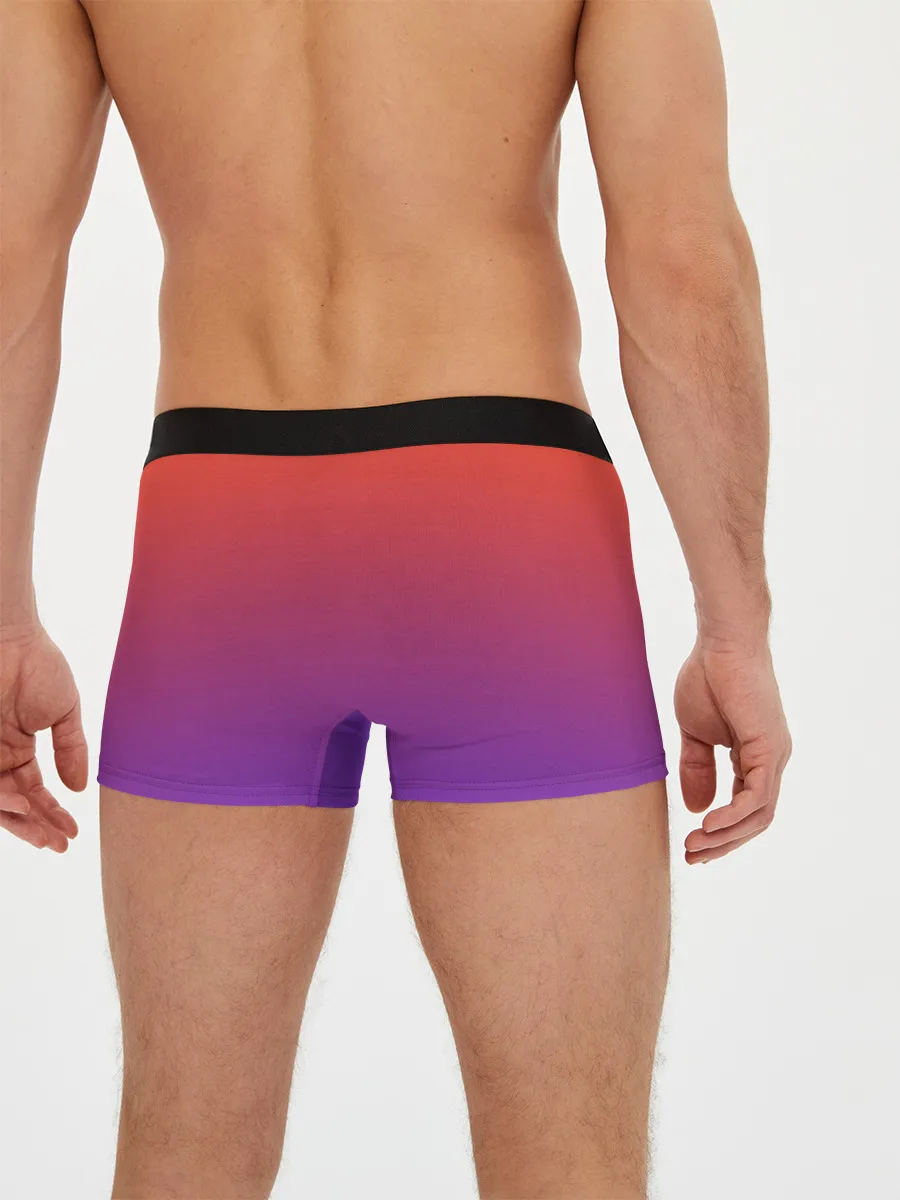 Мужские трусы боксеры / Оранжевый и Фиолетовый