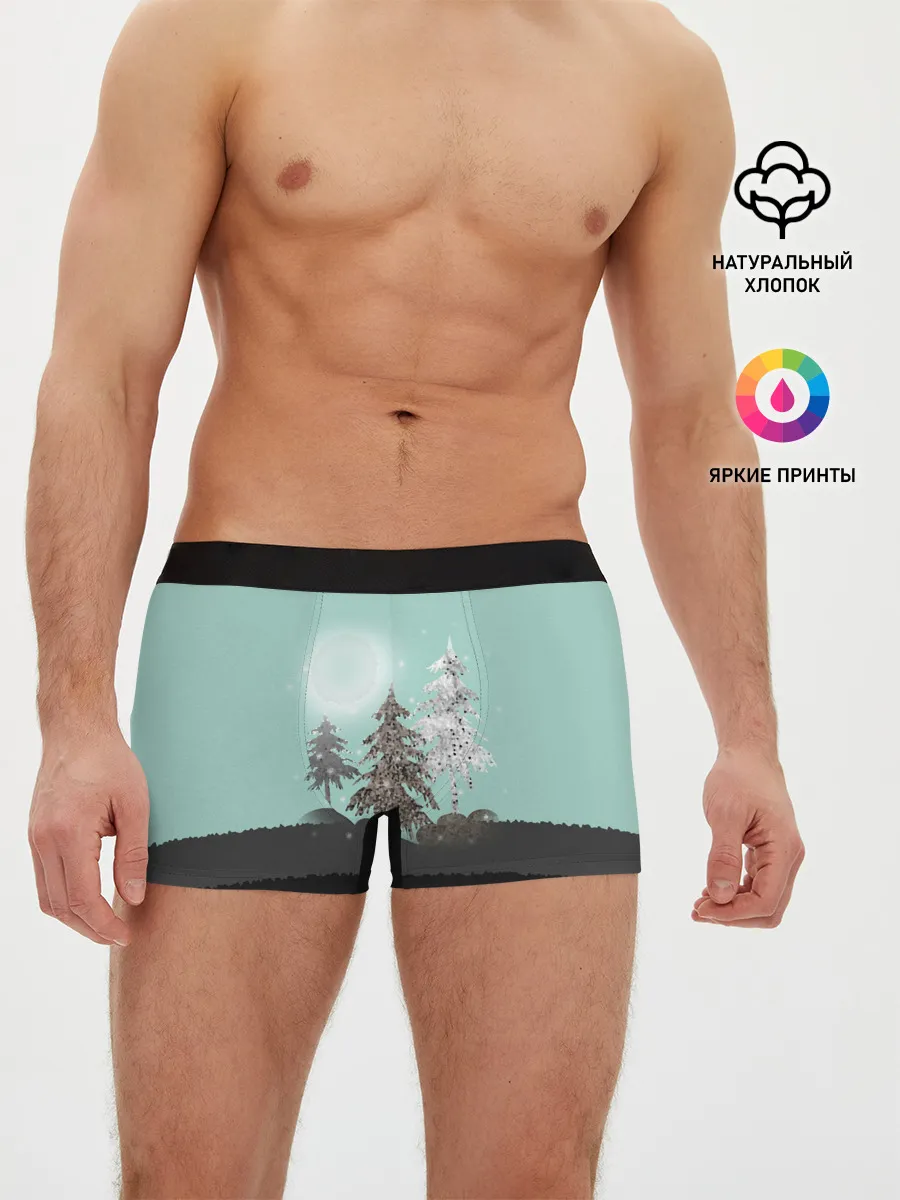 Мужские трусы боксеры / Лес. Мозаичный узор