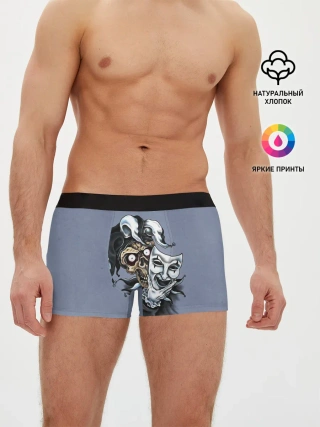 Мужские трусы боксеры / Череп с маской КиШ