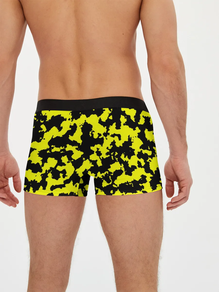 Мужские трусы боксеры / Черно-желтый камуфляж