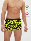 Мужские трусы боксеры / Черно-желтый камуфляж