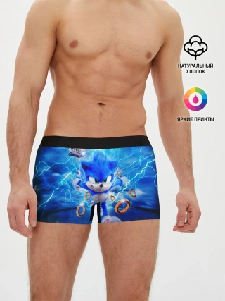 Мужские трусы боксеры / SONIC | СИНИЙ ЁЖ