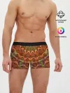 Мужские трусы боксеры / Оранжево-оливковый калейдоскоп