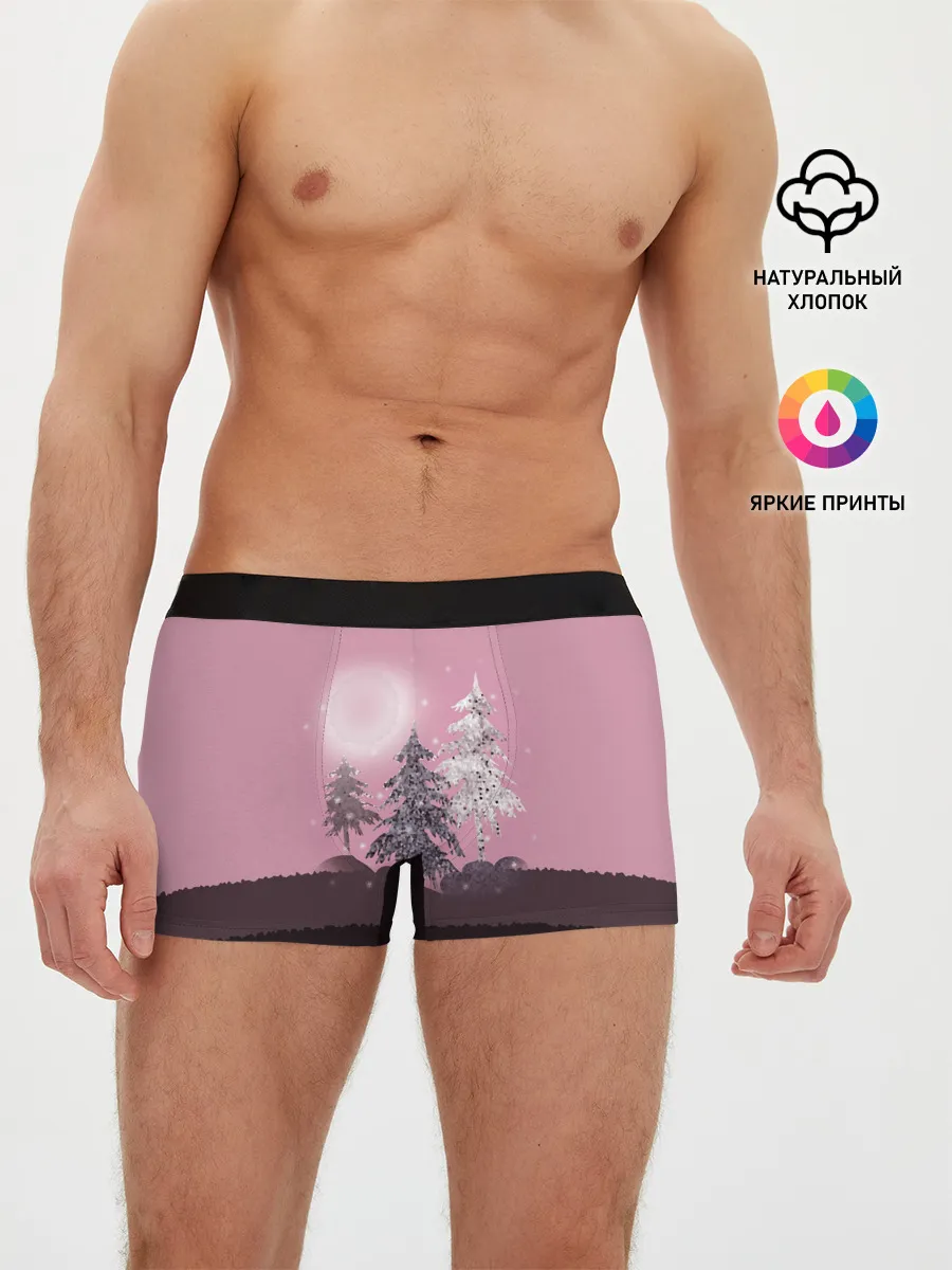Мужские трусы боксеры / Розовое сияние