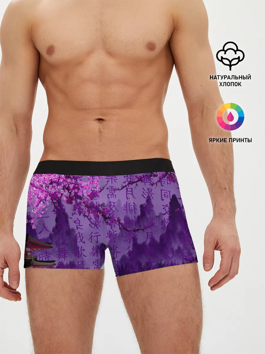 Мужские трусы боксеры / фиолетовый китай