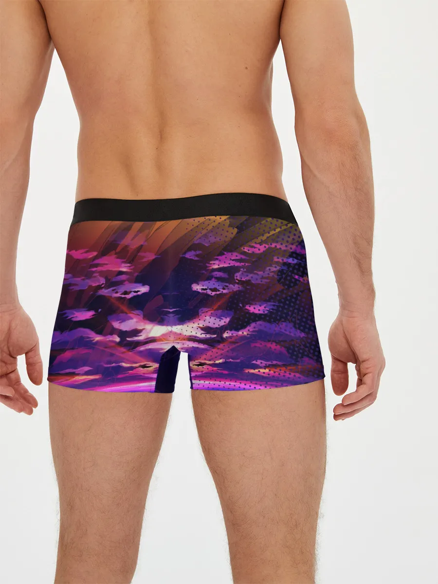 Мужские трусы боксеры / Закат. Облака