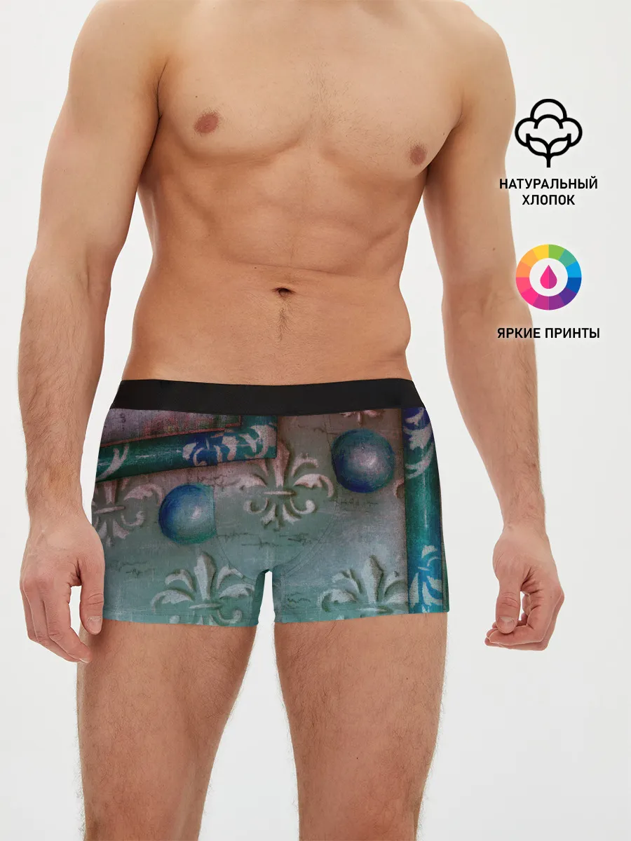 Мужские трусы боксеры / Объемная абстракция - Флер-де-лис
