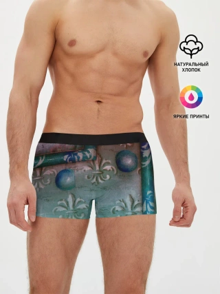 Мужские трусы боксеры / Объемная абстракция - Флер-де-лис
