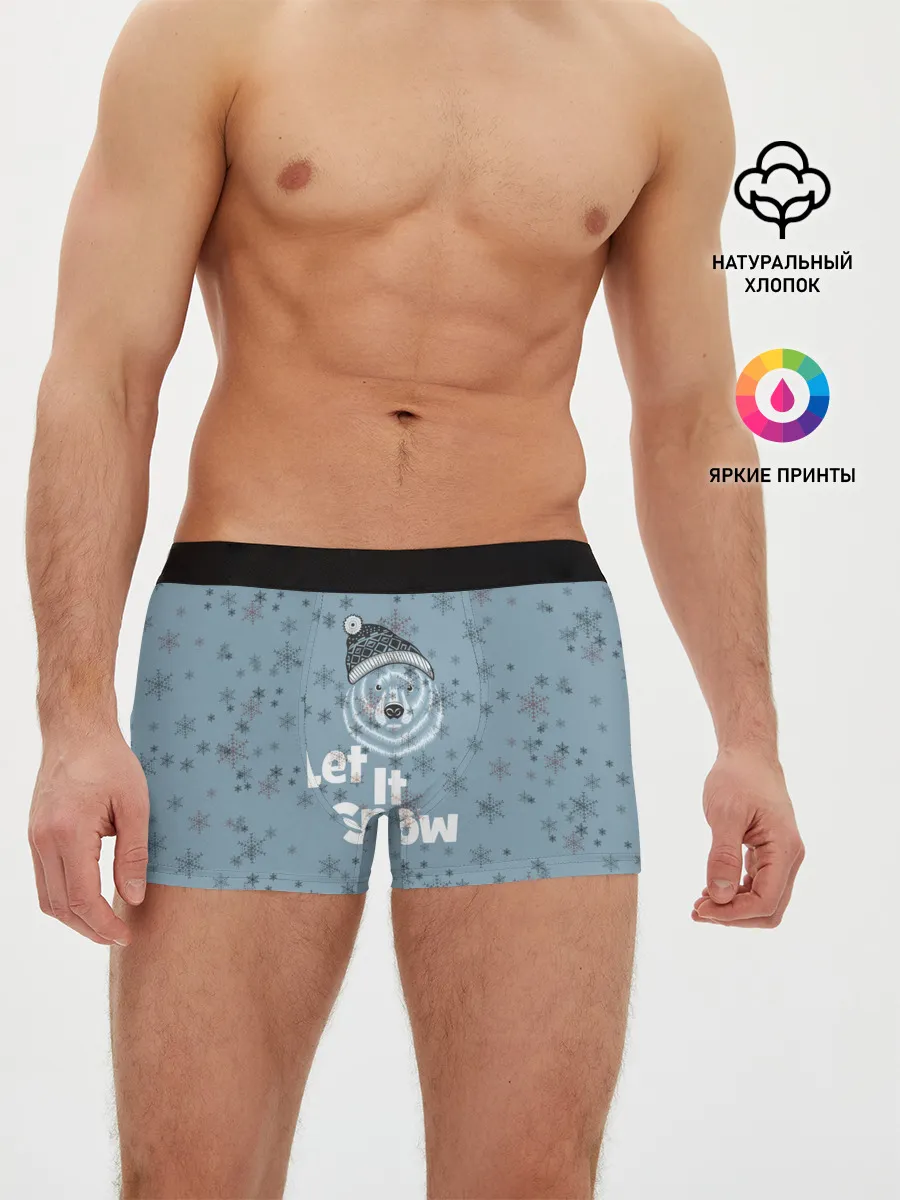 Мужские трусы боксеры / Зима снежинки