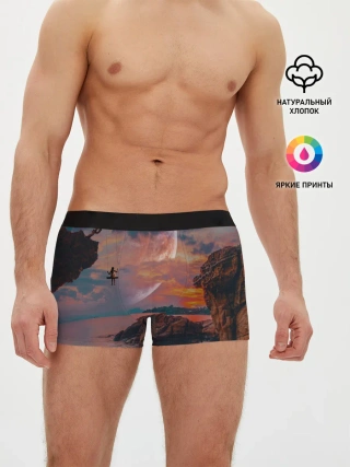 Мужские трусы боксеры / закат на качелях