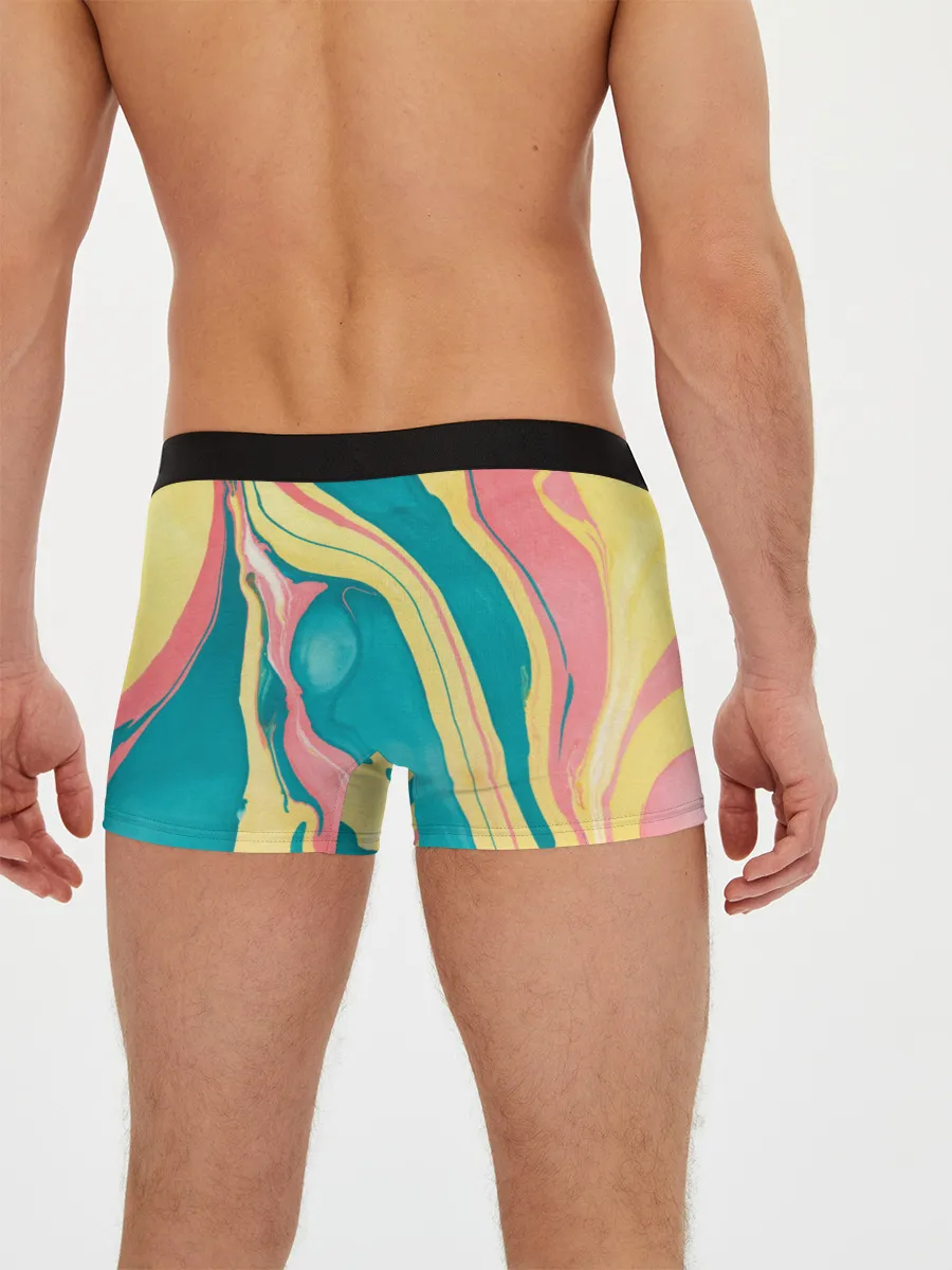 Мужские трусы боксеры / осенний красочный развод