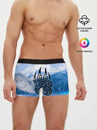 Мужские трусы боксеры / Печать Велеса | Волчья лапа