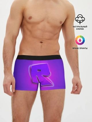 Мужские трусы боксеры / ROBLOX NEON LOGO | РОБЛОКС