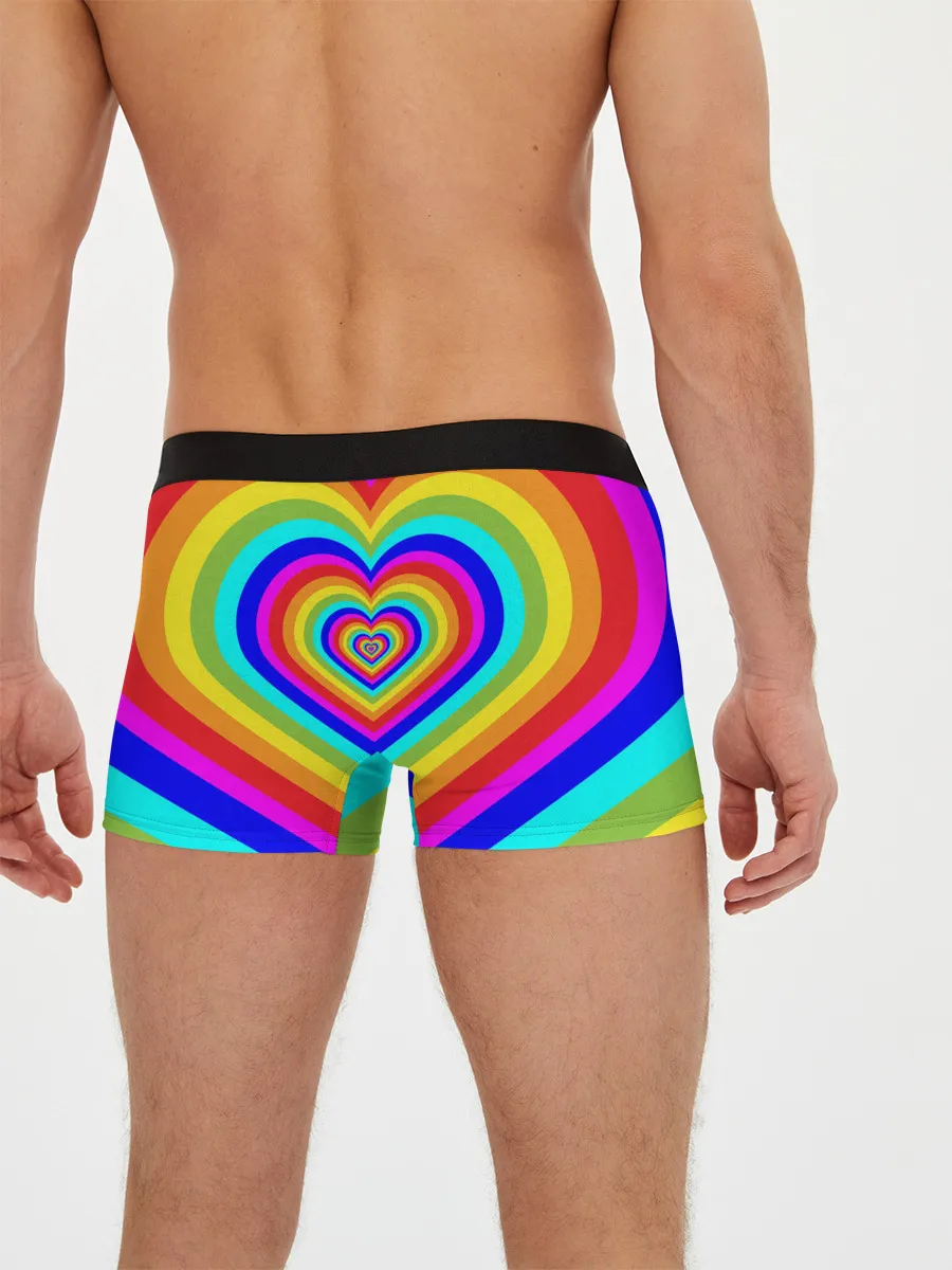 Мужские трусы боксеры / Цветные сердца | Colored hearts