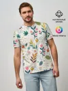 Мужская базовая футболка / Цветочный орнамент