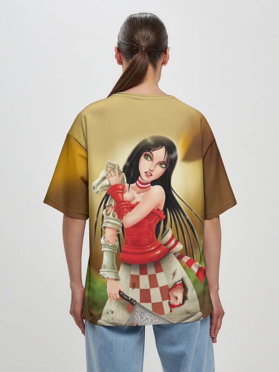 Женская футболка оверсайз / Алиса: безумие возвращается