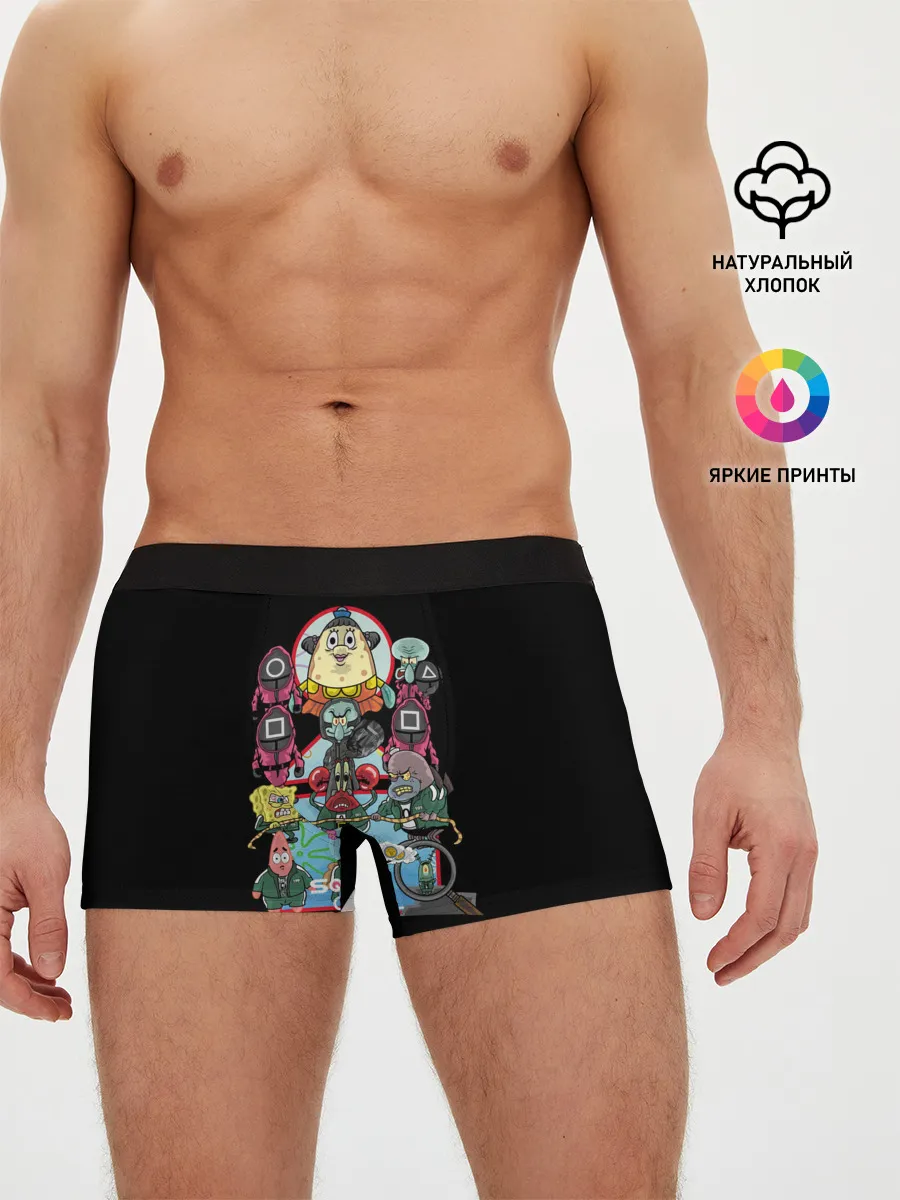 Мужские трусы боксеры / Кальмар на дне океана